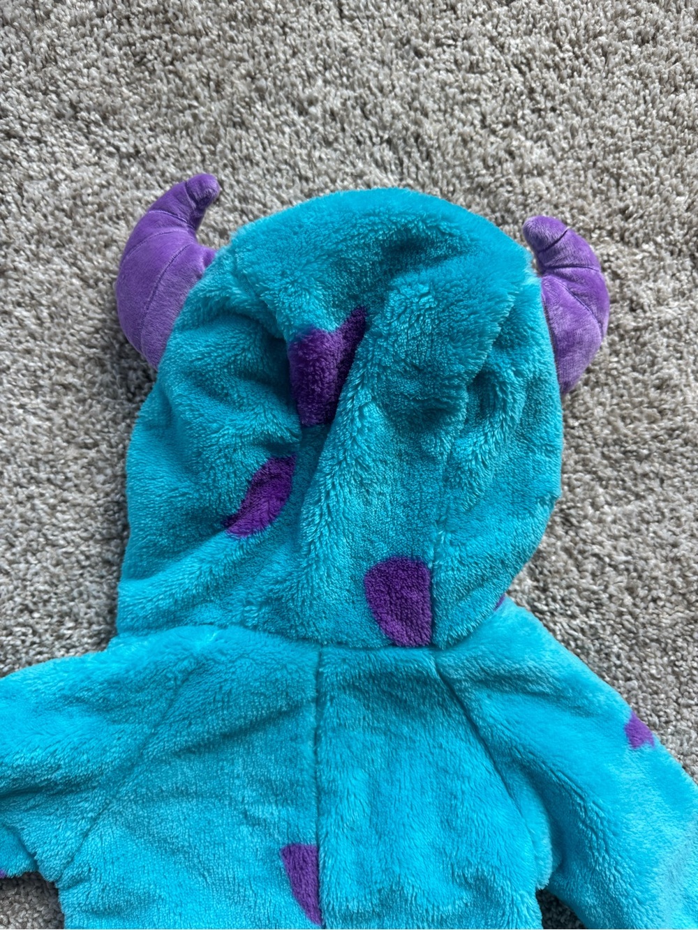 Baby Halloween Costume Sully Fleece Zip Up Bodysuit Monsters Inc Size 0-3 Months - Picture 12 of 13